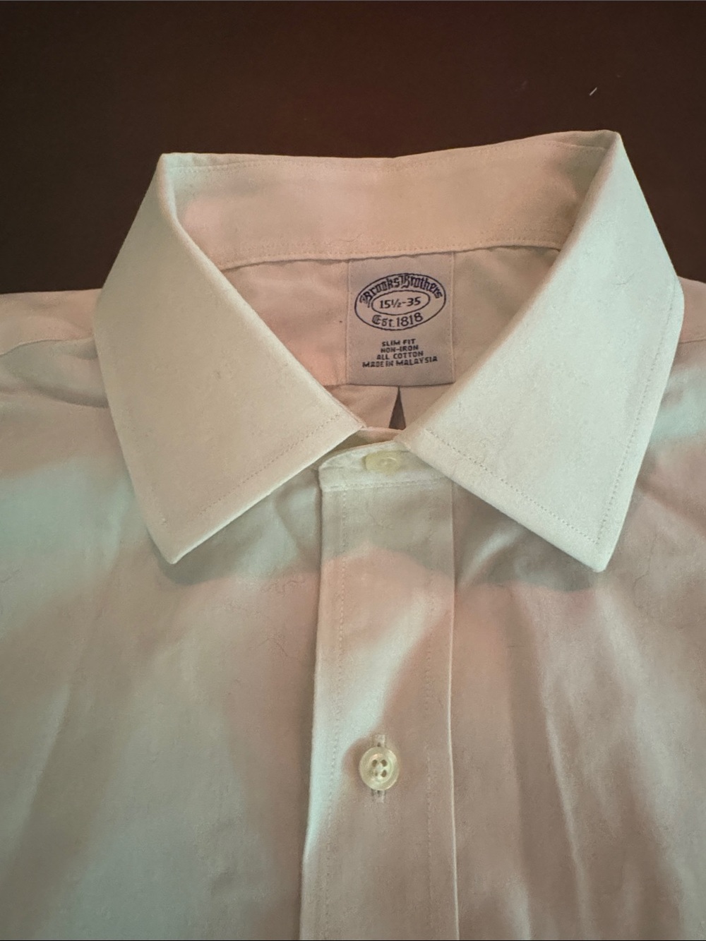 Brooks Brothers White Dress Shirt with Point Collar